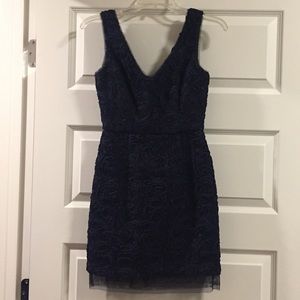 Bcbg navy blue texture dress